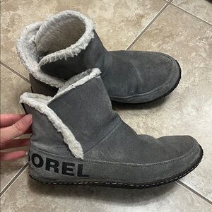 Sorel Charcoal Suede Boots with Plush Lining